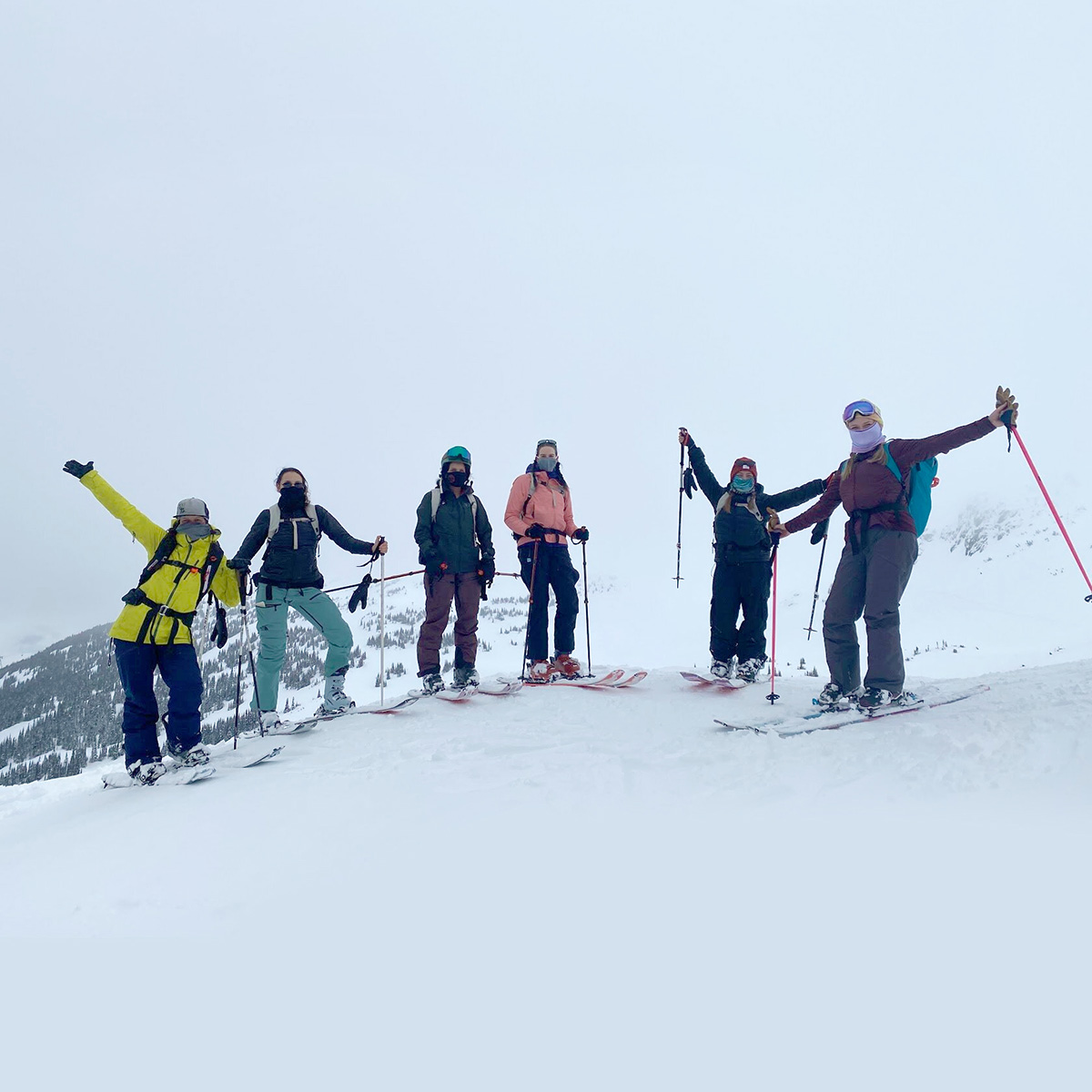 indigenous women outdoors social skiing snowboarding x