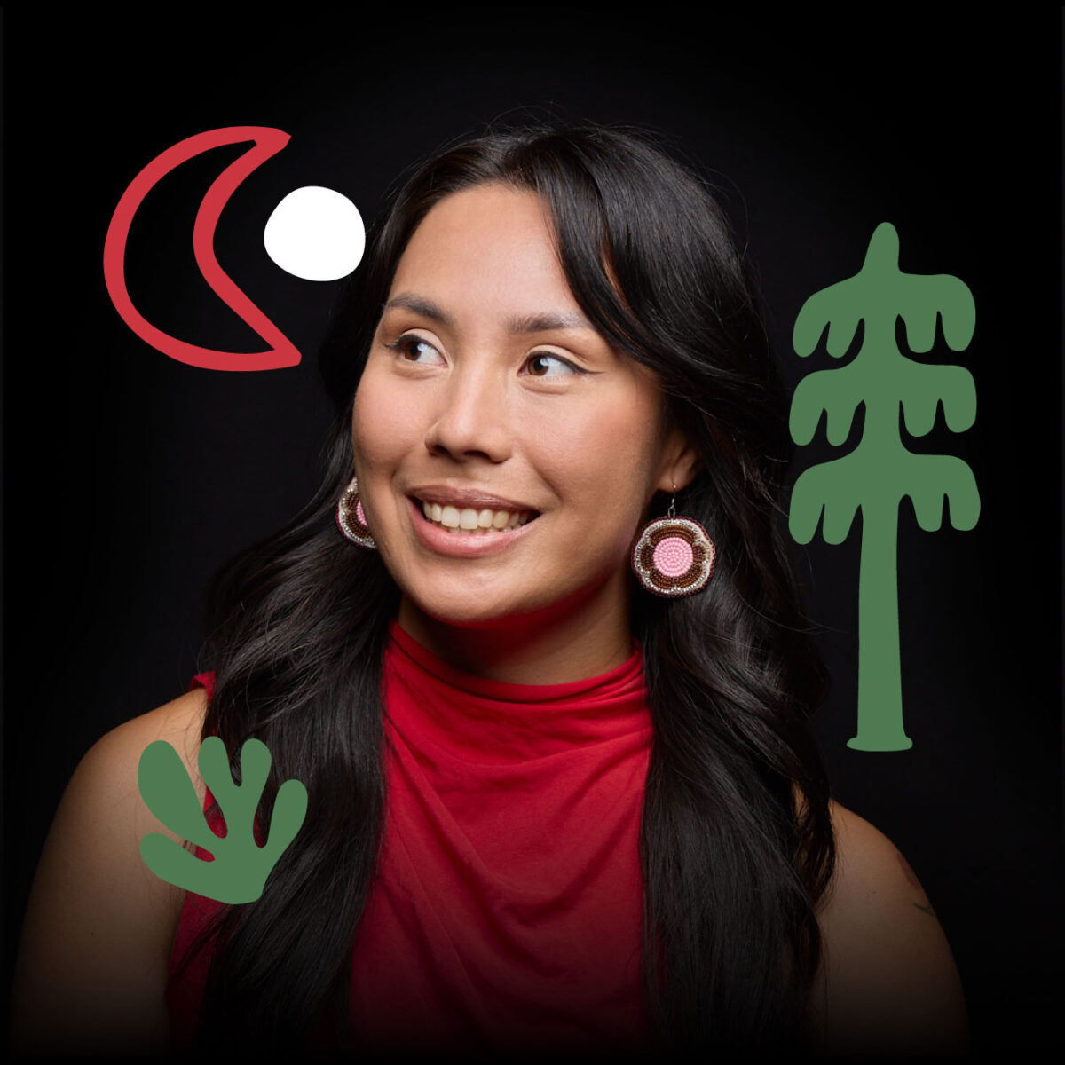 indigenous women outdoors headshot gabrielle savage illustration