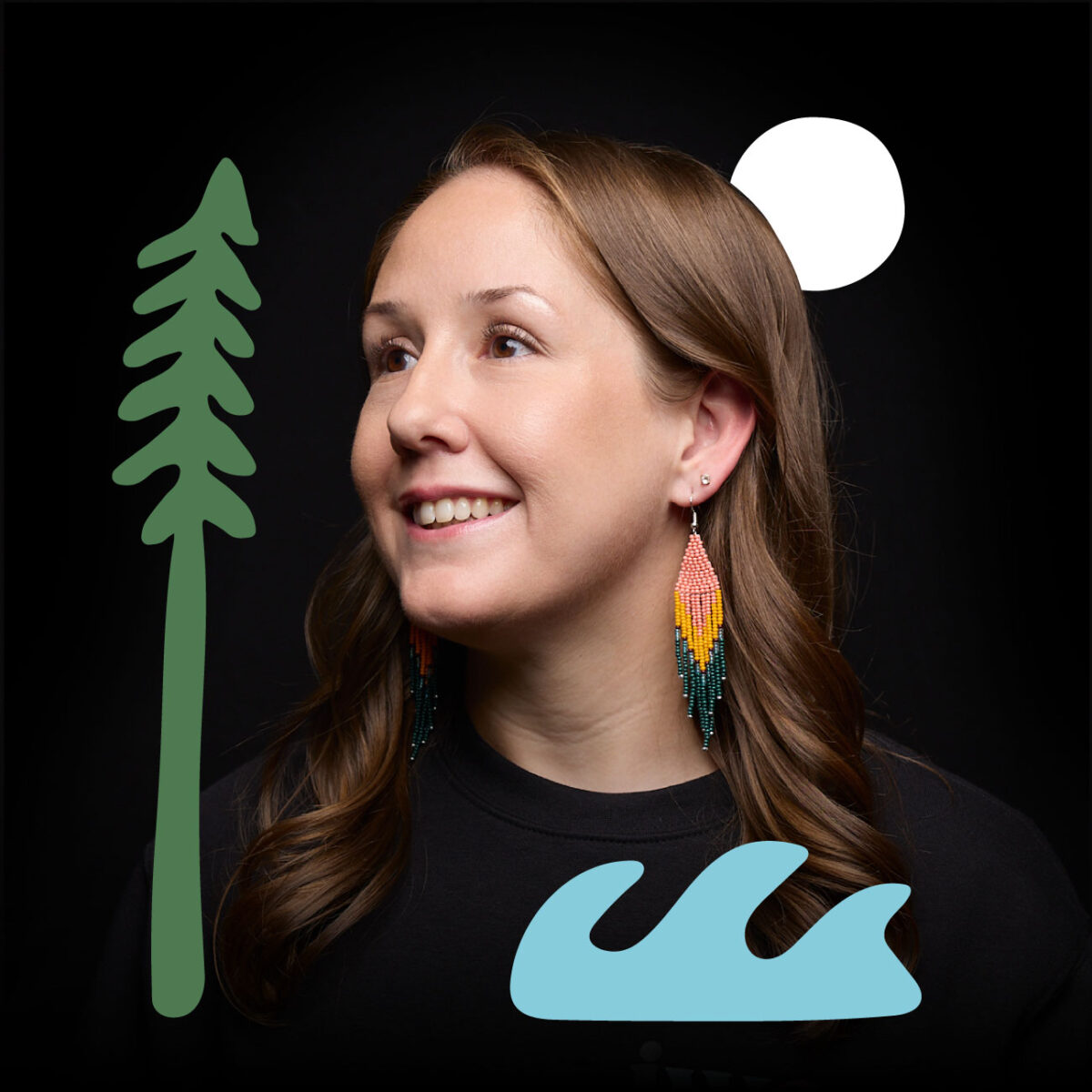 indigenous women outdoors headshot heather sorenson illustration