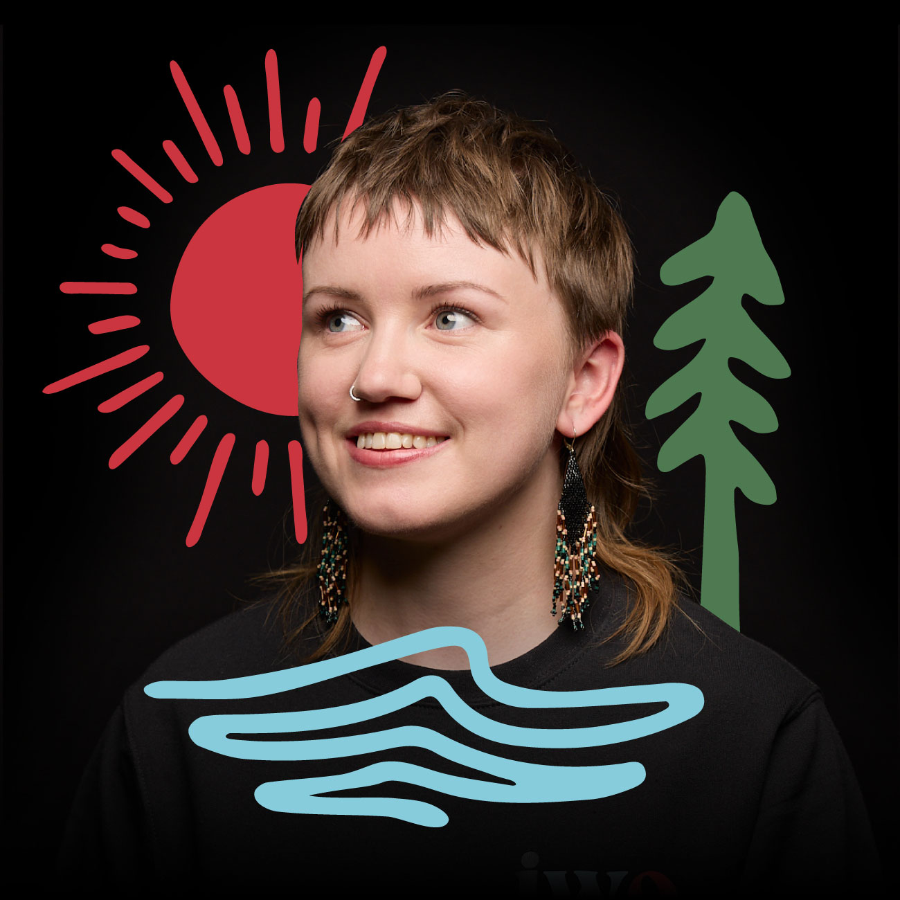 indigenous women outdoors headshot katie turriff illustration