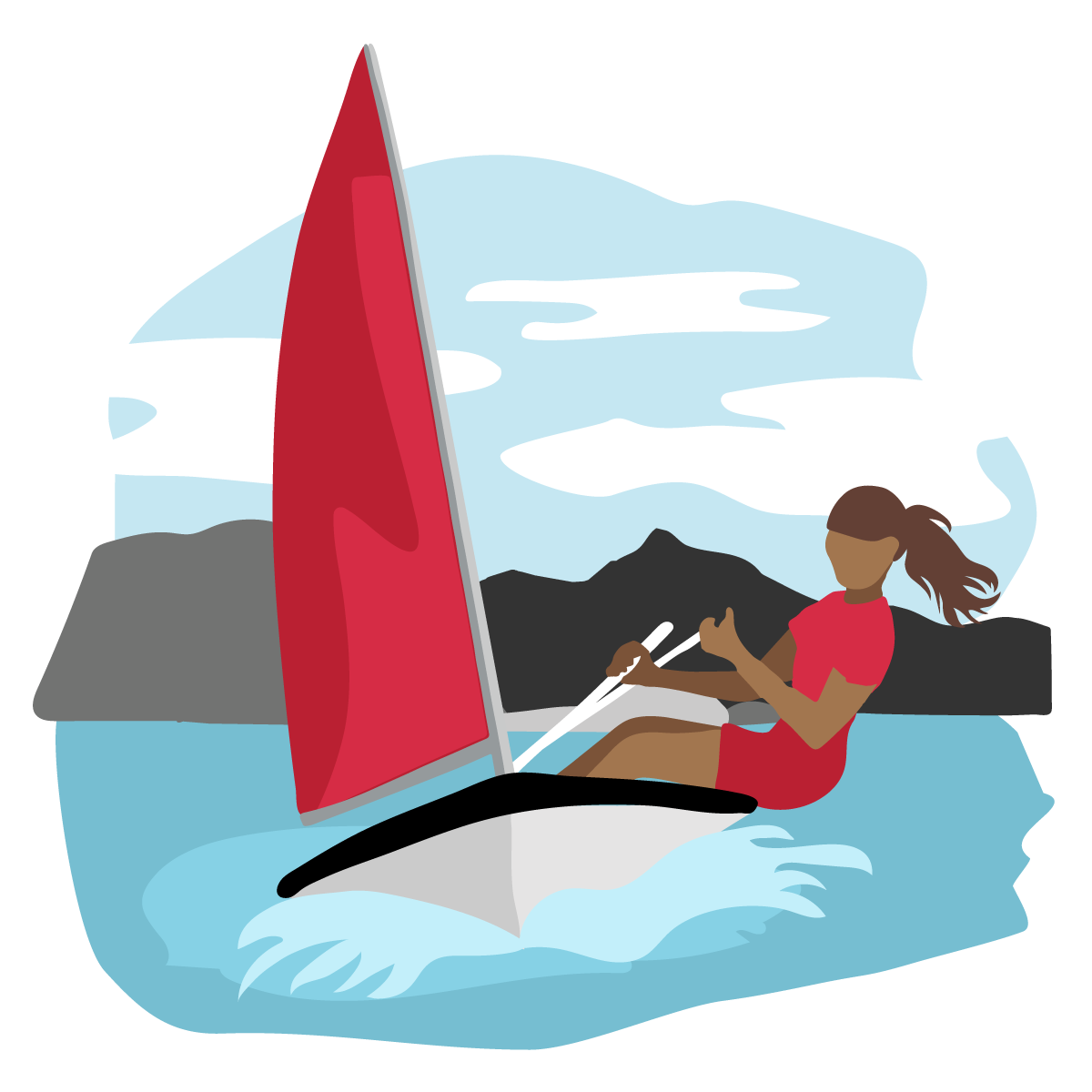 indigenous women outdoors sailling watersports graphic x