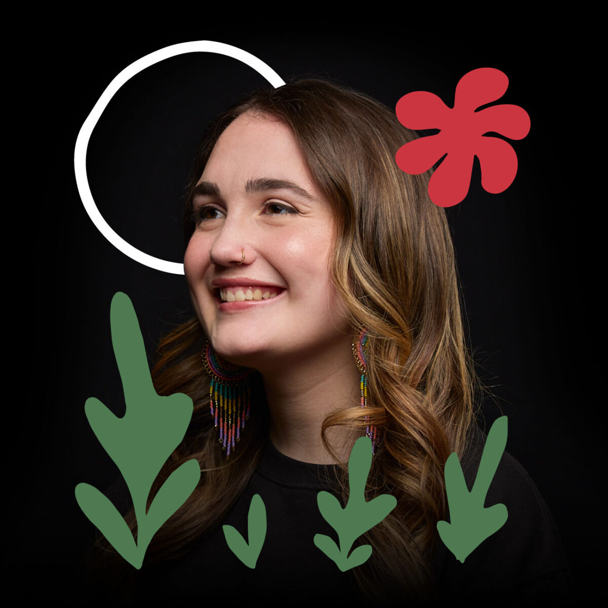 indigenous women outdoors headshot tayvie van eeuwen illustration