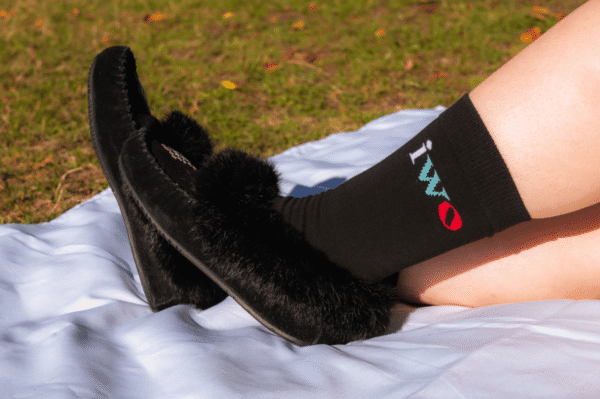 Indigenous women outdoors merch black socks sku