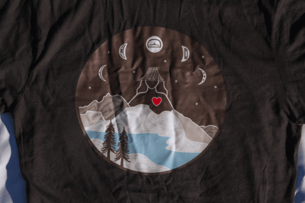Indigenous women outdoors merch black tshirt sku