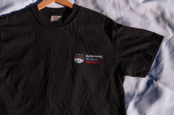 Indigenous women outdoors merch black tshirt sku