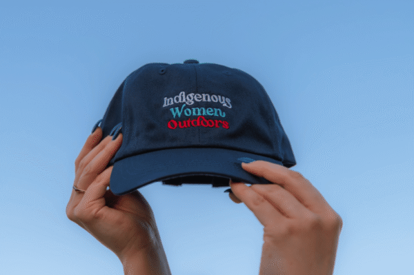 Indigenous women outdoors merch navy dad cap sku