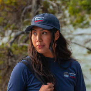Indigenous women outdoors merch navy dad hat x