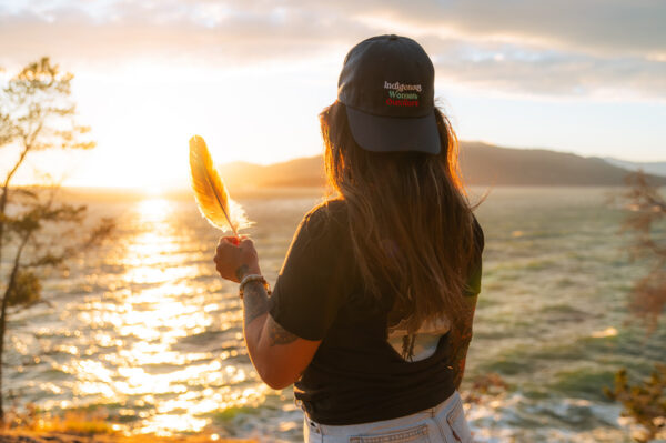 Indigenous women outdoors merch navy dad hat x