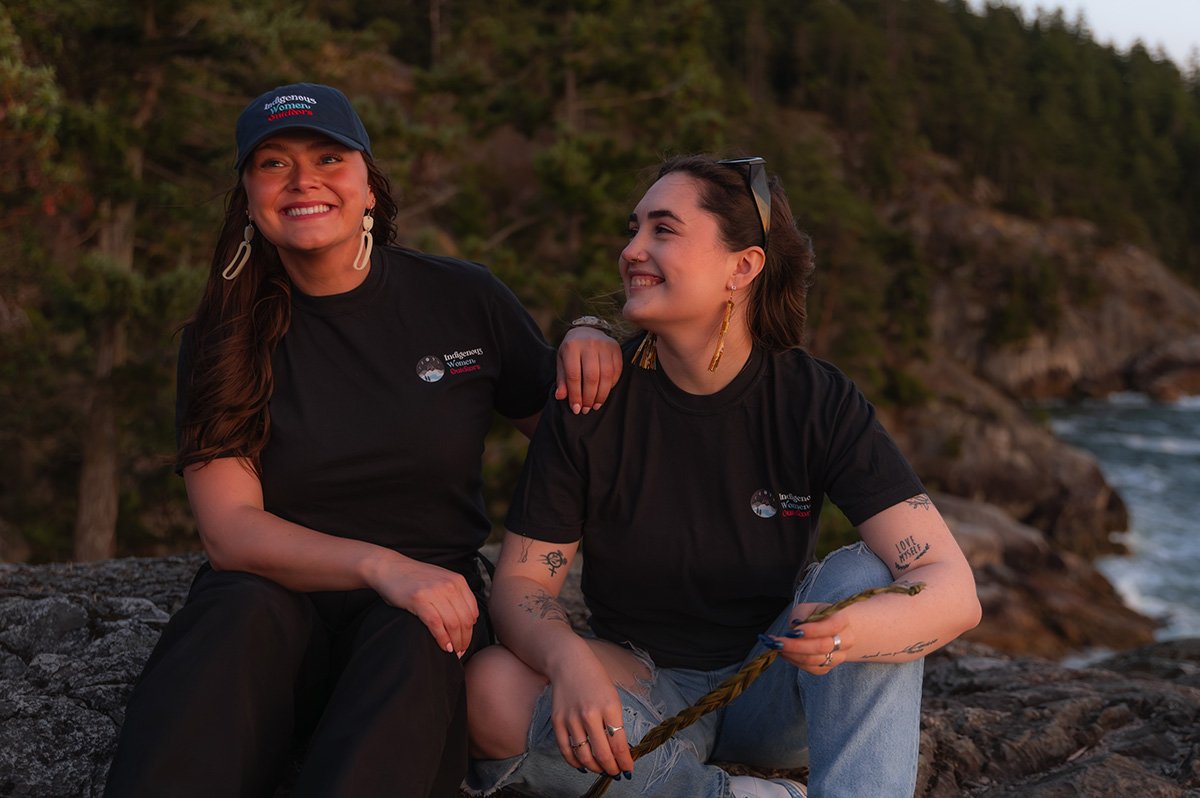 Indigenous women outdoors merch navy dad hat x