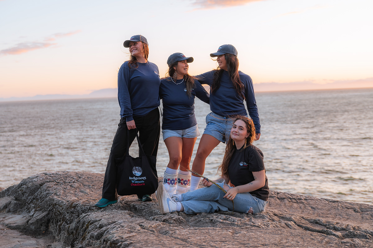 Indigenous women outdoors merch navy long sleeve t shirt x