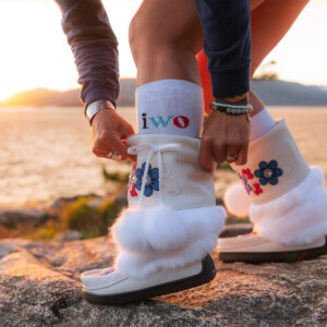 Indigenous women outdoors merch white socks x