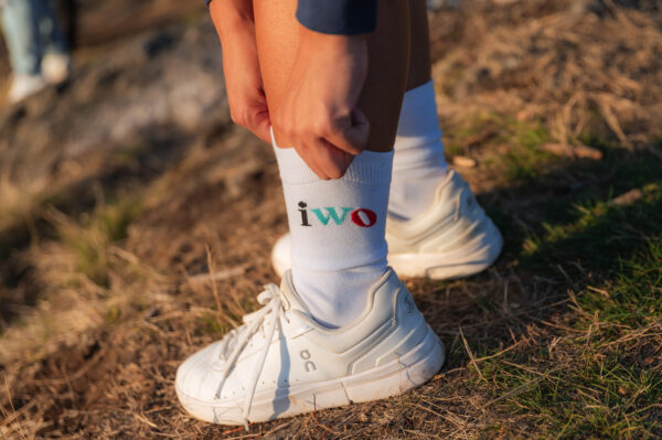 Indigenous women outdoors merch white socks x