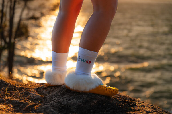 Indigenous women outdoors merch white socks x